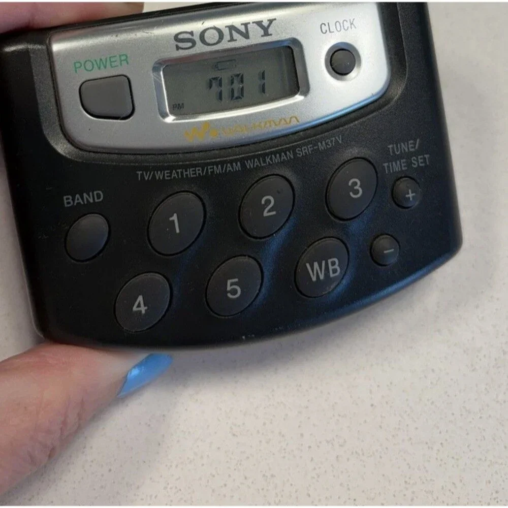 Sony Walkman SRF-M37V Portable Radio AM FM Weather Band Works Belt Clip